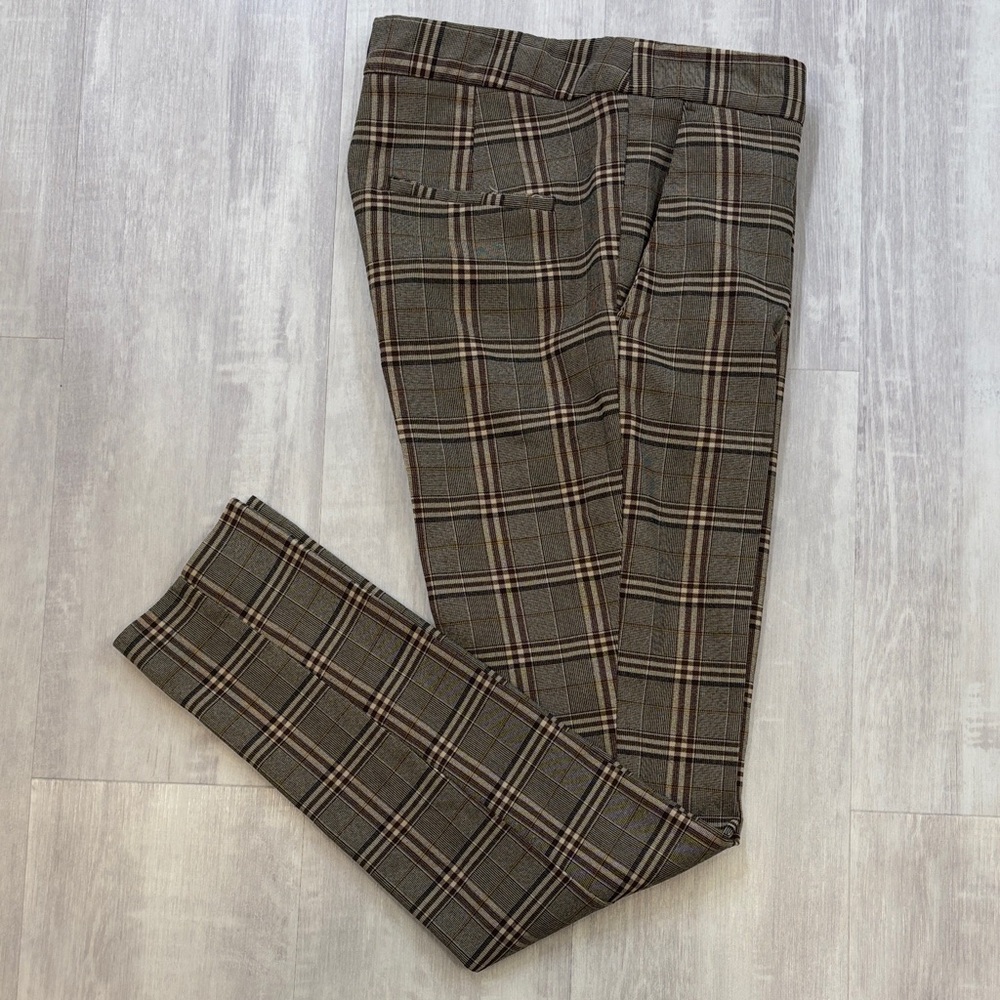 Zara Women’s Checkered Chinos - Brown